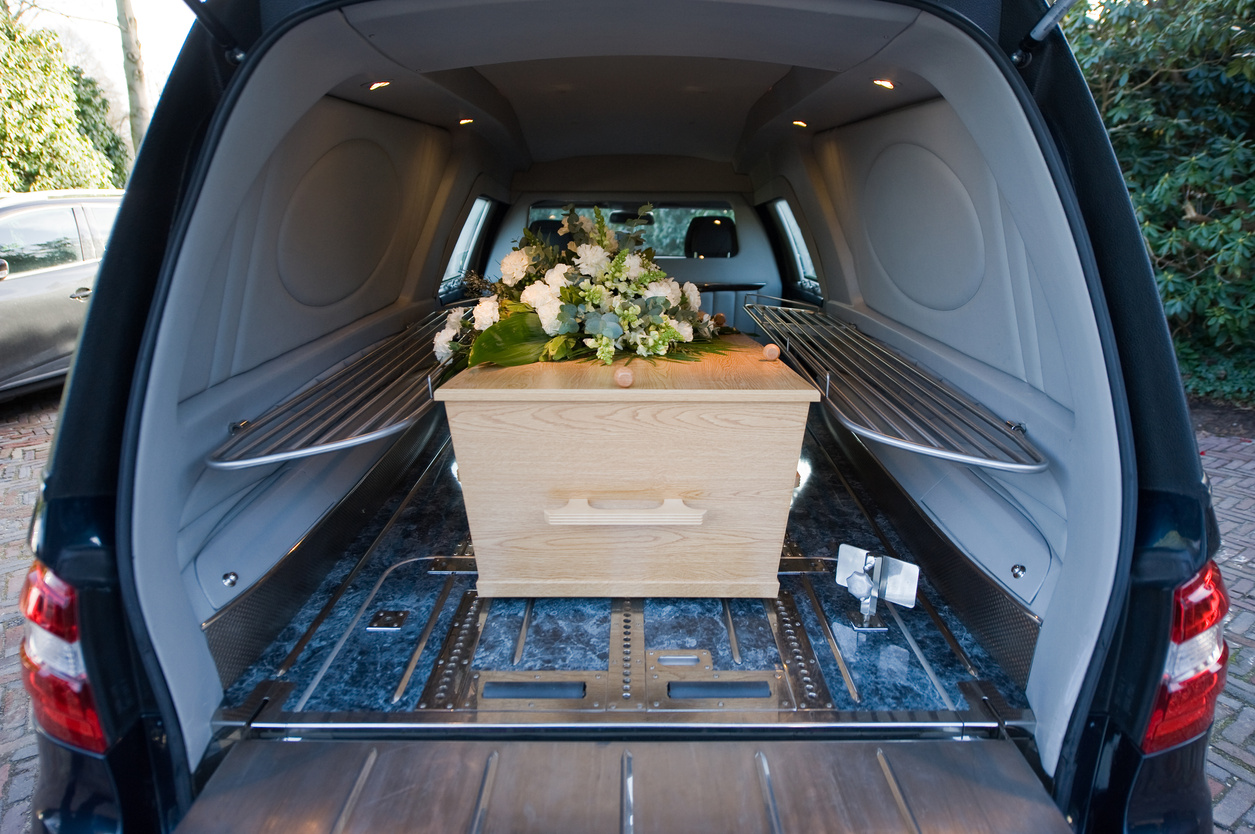 Coffin in car